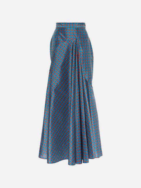 スカート VIVIENNE WESTWOOD COTTON SUNSHINE SKIRT blue-knockout-midi-skirt.jpg