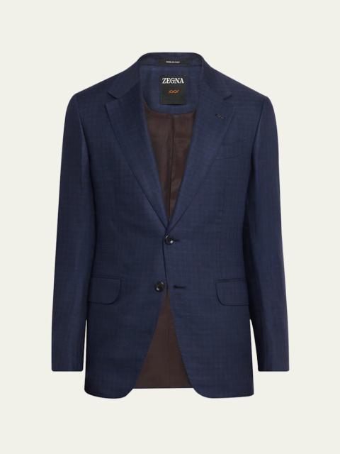 ZEGNA Men's XXX Couture Gingham Cashmere and Silk Sport Coat