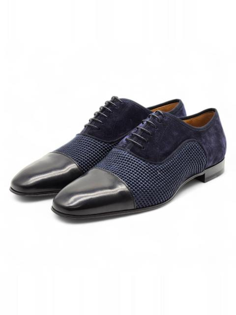 Christian Louboutin Greggo Leather and Suede Oxford Shoes in Blue EU 43 US 10