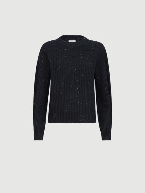 Brunello Cucinelli Sparkling & Dazzling cashmere and wool ribbed sweater