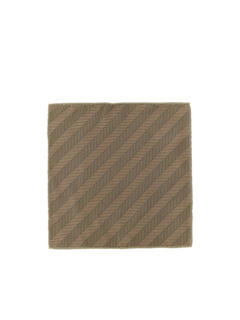 Brunello Cucinelli chevron-pattern silk pocket square
