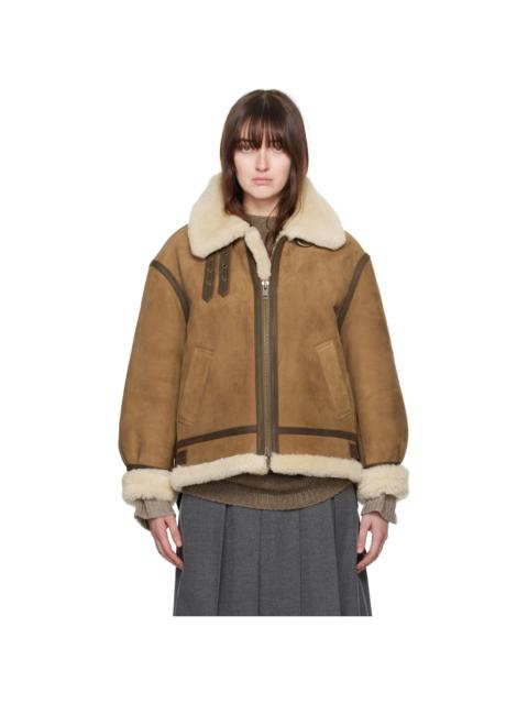 OPEN YY Brown Paneled Faux-Shearling Jacket | REVERSIBLE