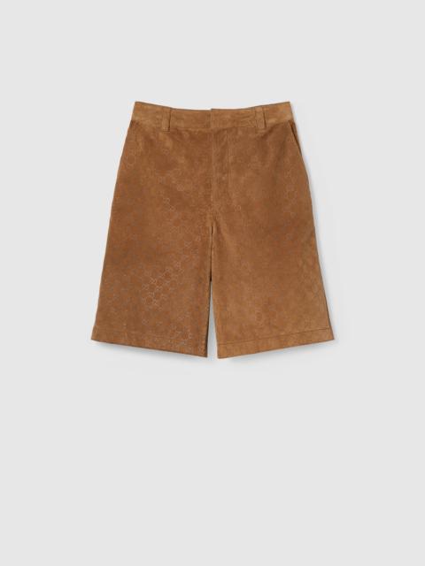 GUCCI Embossed GG suede shorts