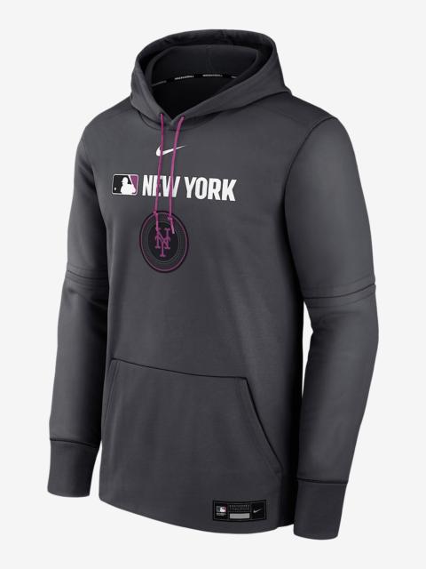 Nike New York Mets Authentic Collection City Connect Men's Nike Therma MLB Pullover Hoodie