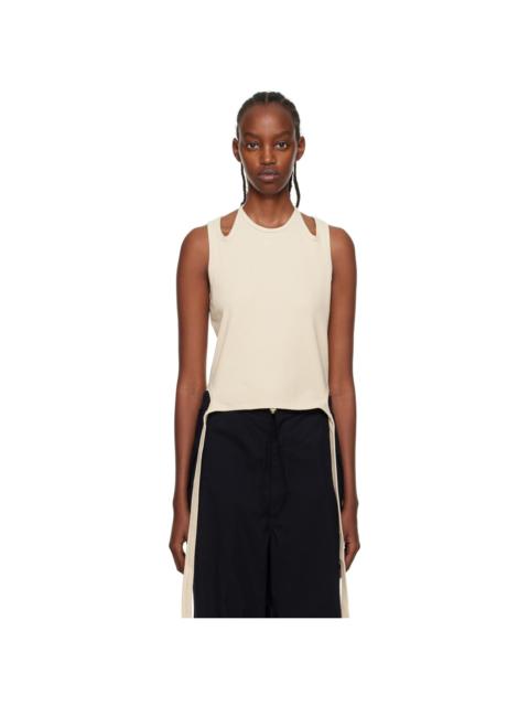 Dion Lee Beige Halter Tie Tank Top