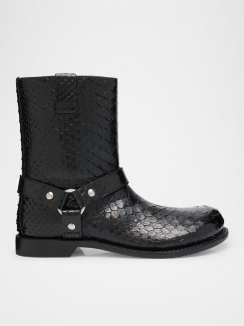 Loewe Campo Python Harness Biker Booties
