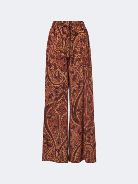 ULLA JOHNSON Sawyer silk crêpe de chine wide-leg pants
