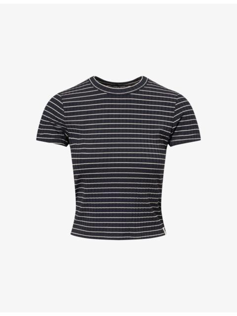 rag & bone Luca Striped Stretch-Woven T-Shirt