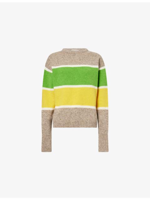 JW Anderson Striped Round-Neck Wool Jumper