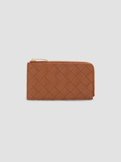 Bottega Veneta Women's Intrecciato Leather Card Case - Black Gold