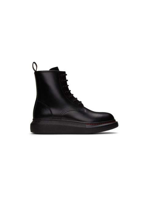 Alexander McQueen Black Hybrid Lace-Up Boots