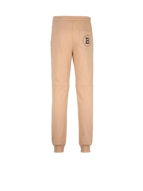 Balmain Eco-designed cotton sweatpants with black Balmain logo print
