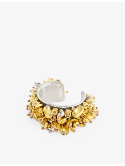 Dries Van Noten Beaded Brass Cuff Bracelet
