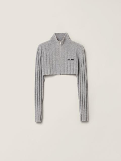 Miu Miu Cropped wool and cashmere cardigan
