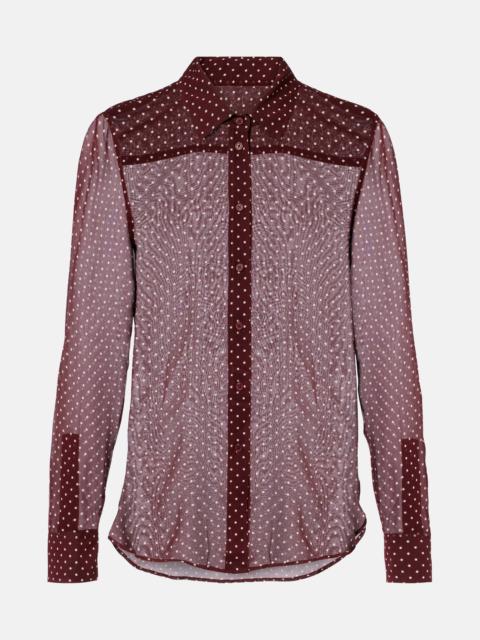 NILI LOTAN Gaia polka-dot silk shirt