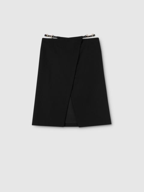 GUCCI Wool wrap skirt with Horsebit detail