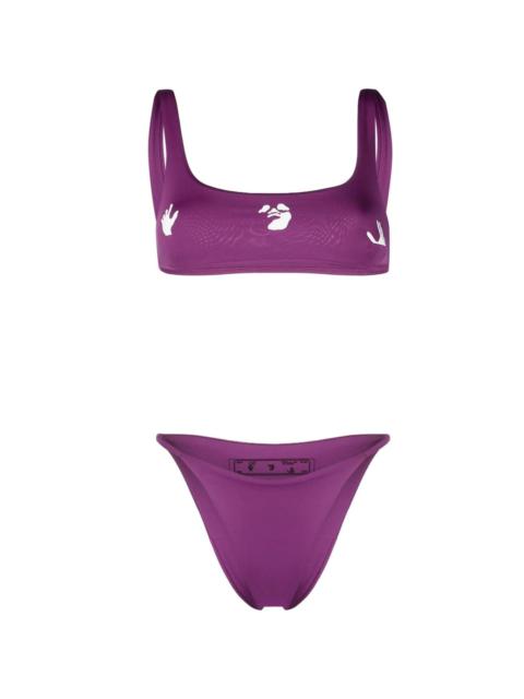 Off-White SWIMMING 남자 BIKINI 보라색 화이트