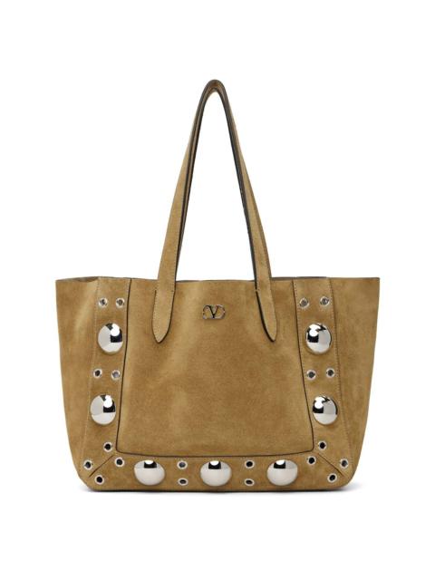 Valentino Tan Medium Nellcôte Suede Tote