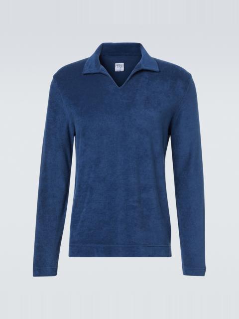 FEDELI Cotton terry polo sweater