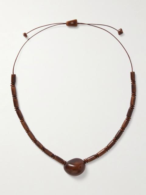 HUNTING SEASON The Choker tagua and leather necklace Taupe