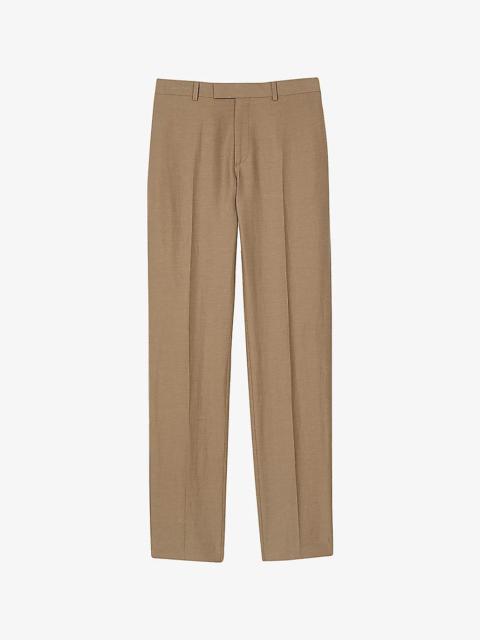 Sandro Regular-Fit Straight-Leg Lyocell, Linen and Cotton-Blend Trousers