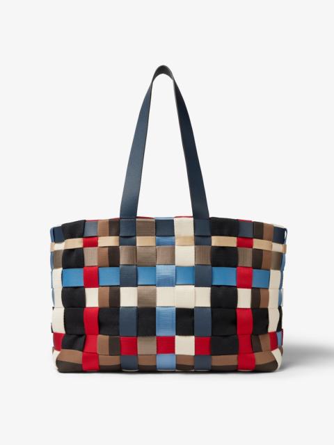FENDI Shopper Bag Large Multicolor ribbon and leather interwoven bag