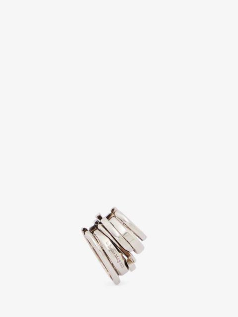 Alexander McQueen Men's Top Fine Accumulation Ear Cuff in Antique Silver