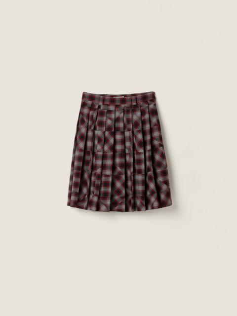 Miu Miu Tartan patchwork midi skirt