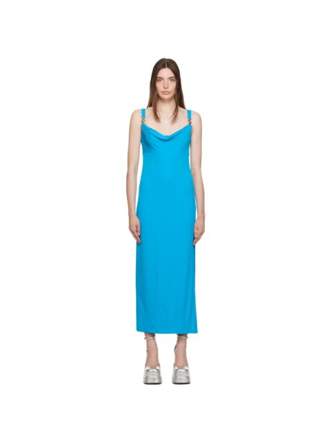 VERSACE Blue Medusa Midi Dress