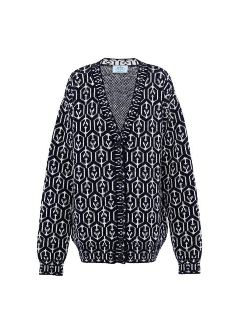 Prada Jacquard Shetland wool cardigan