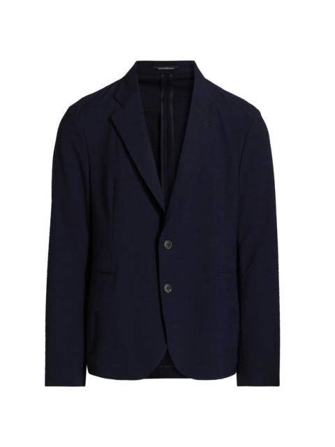 EMPORIO ARMANI Men's Soft Seersucker Blazer - Navy