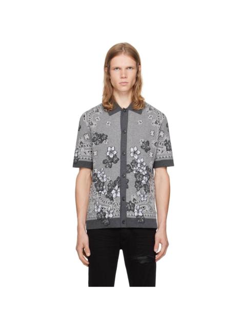 AMIRI Gray Bandana Floral Polo
