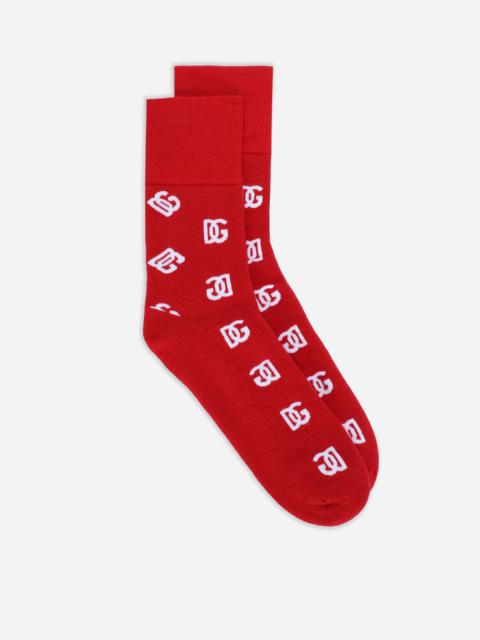 Dolce & Gabbana Stretch cotton jacquard socks with DG Monogram