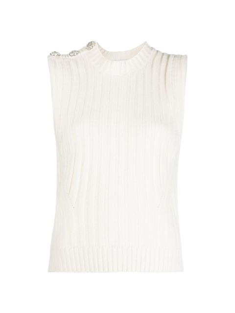 GANNI rib-knit vest top