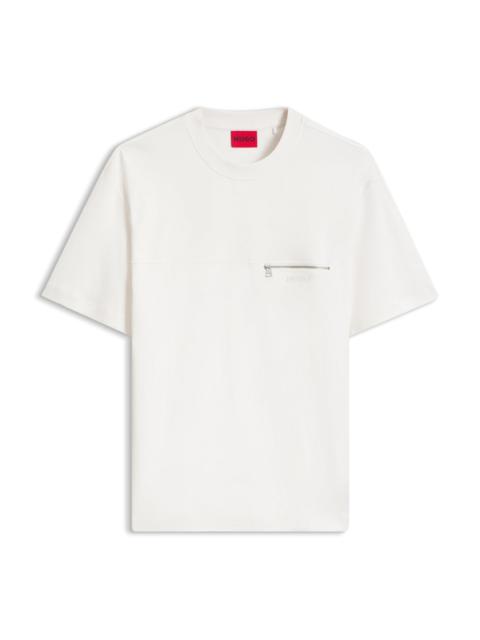 HUGO RELAXED-FIT T-SHIRT IN COTTON WITH ZIPPERED CHEST POCKET