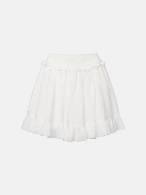 Balmain Ruffled poplin miniskirt