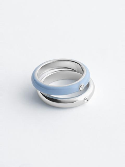 & Other Stories Glass Detail Brass Ring Set