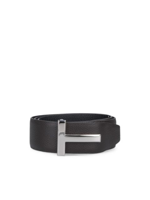 TOM FORD T-buckle grained-leather belt