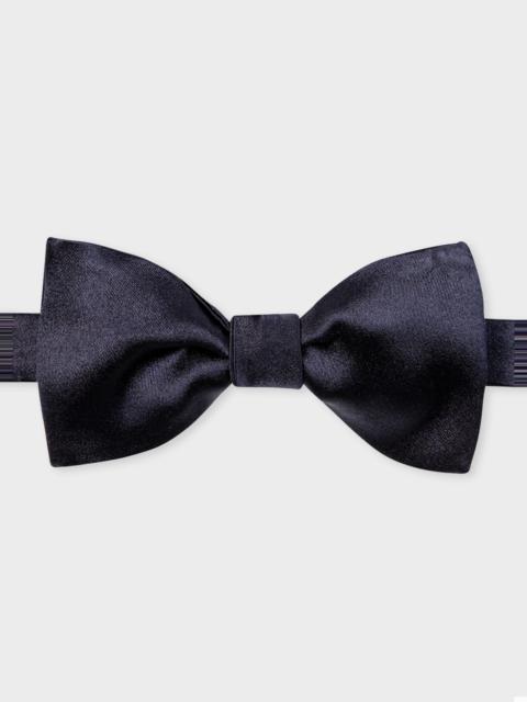 Navy Silk Satin Self-Tie Bow Tie