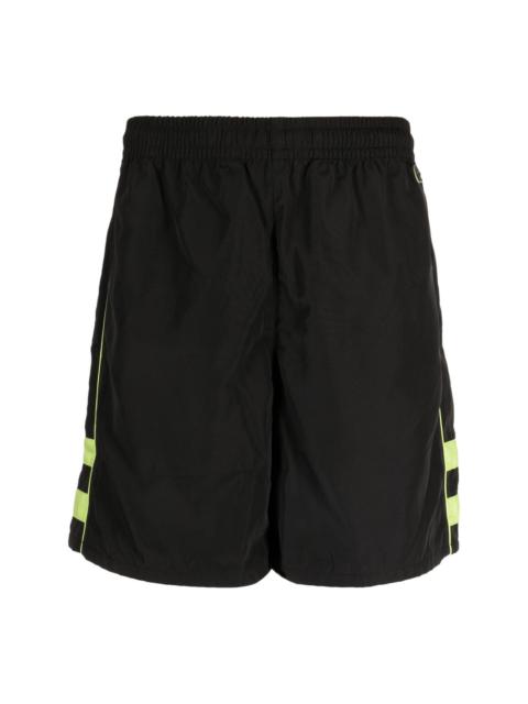 logo-embroidered striped track shorts