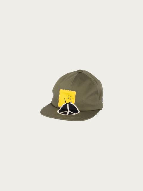 Kapital Chino Baseball Cap (PECKISH PEACE Embroidery) - Khaki
