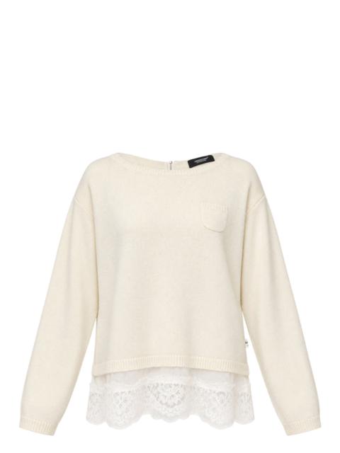 UNDERCOVER Lace Hem Knit Top