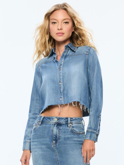 WILLA CROPPED BUTTON DOWN WITH WESTERN DETAIL