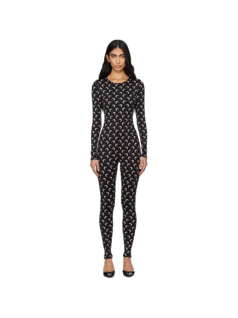 Marine Serre Black Recycled Jersey Moon Jumpsuit