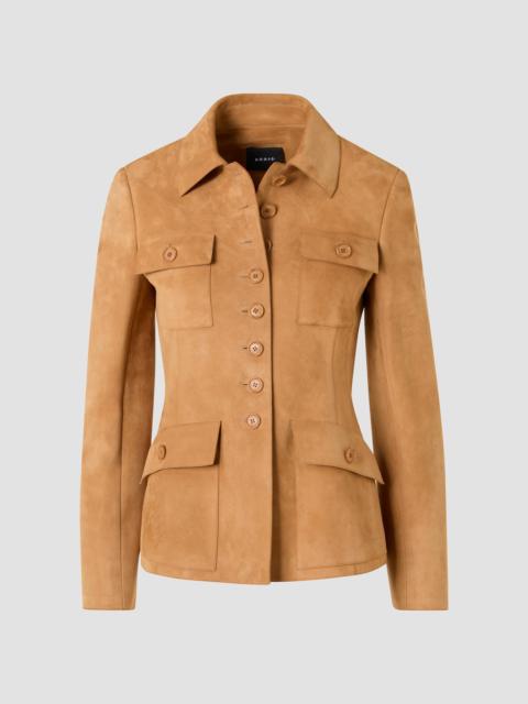 AKRIS Women's Delia Suede Utility Jacket - Camel