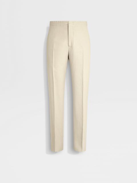 ZEGNA WHITE OASI LINO PANTS