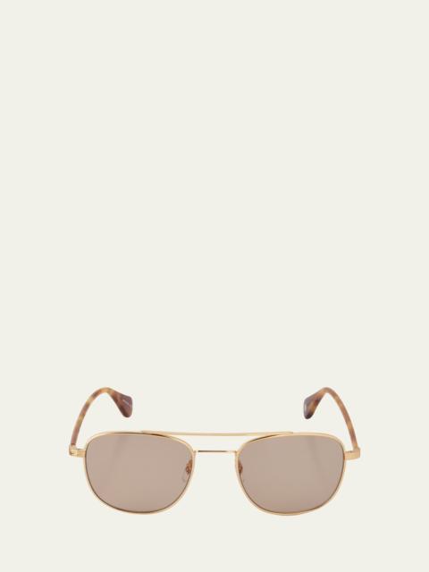 Garrett Leight Men's Clubhouse II Sun Aviator Sunglasses