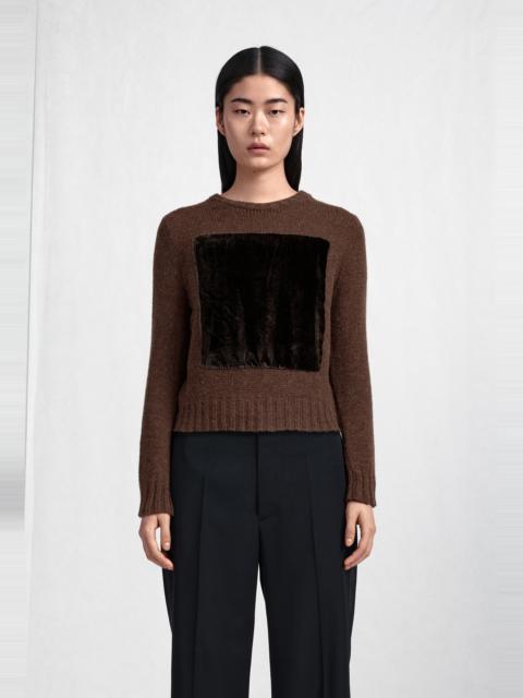Maison Margiela Velvet-Panel Wool Sweater