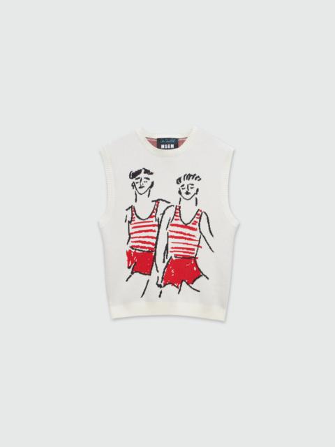 MSGM Knitted top with "Two Sailors" graphics