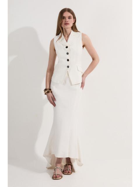 KAREN MILLEN Premium Summer Linen Fishtail Maxi Skirt